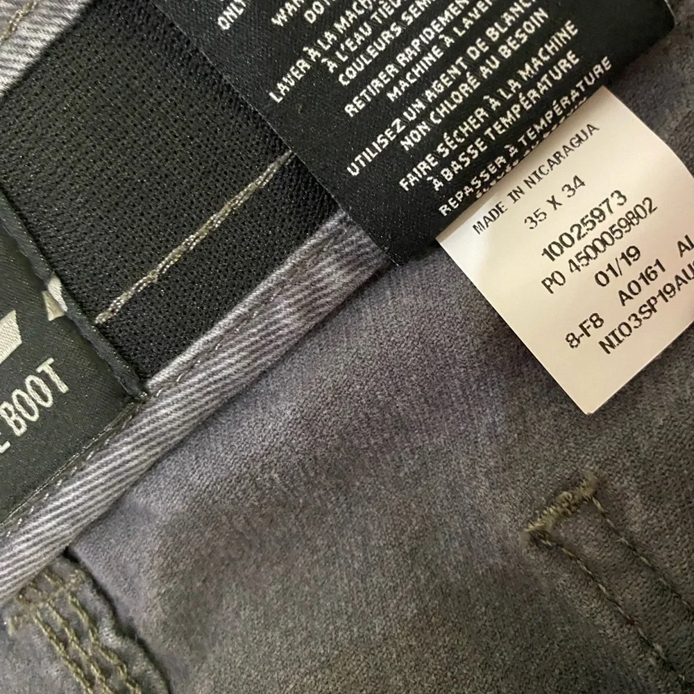 ARIAT REBAR M4 Gray Low-Rise Bootcut Cargo Work Jeans‎ SZ 35